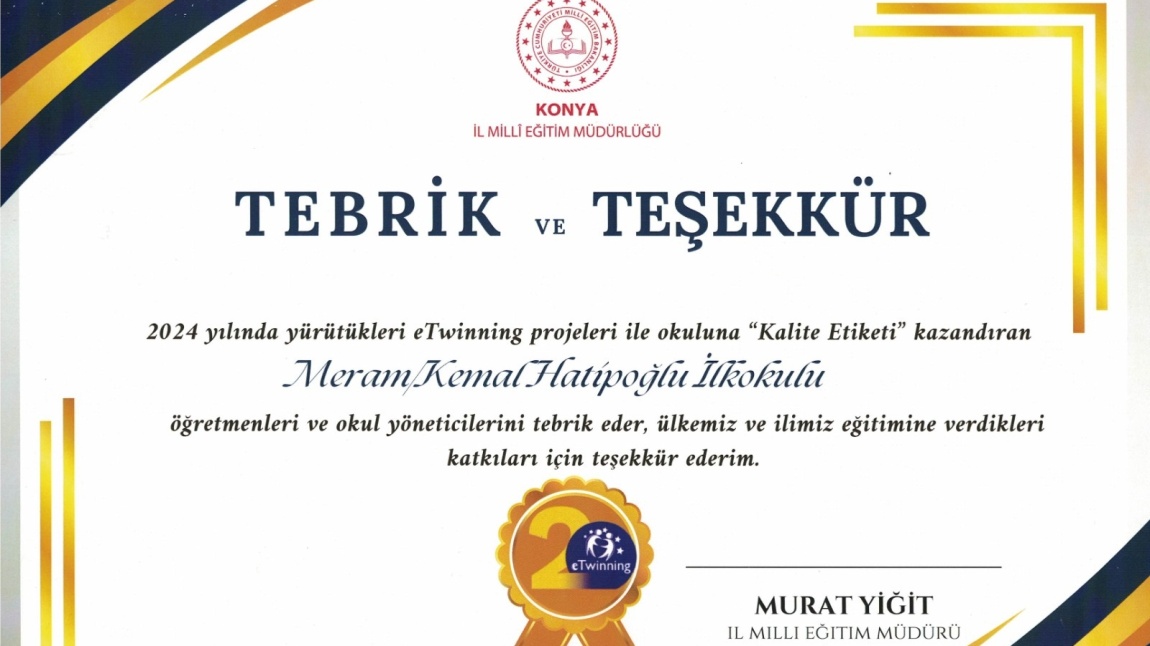 E-TWINNING KALİTE ETİKETİ'MİZİ ALDIK